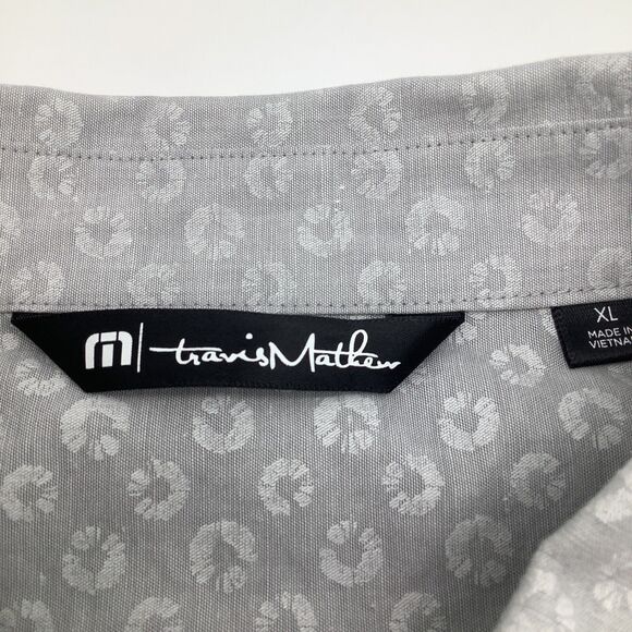 Travis Mathew Mens Short Sleeve Button Up Shirt Grey Size XL - Picture 4 of 8